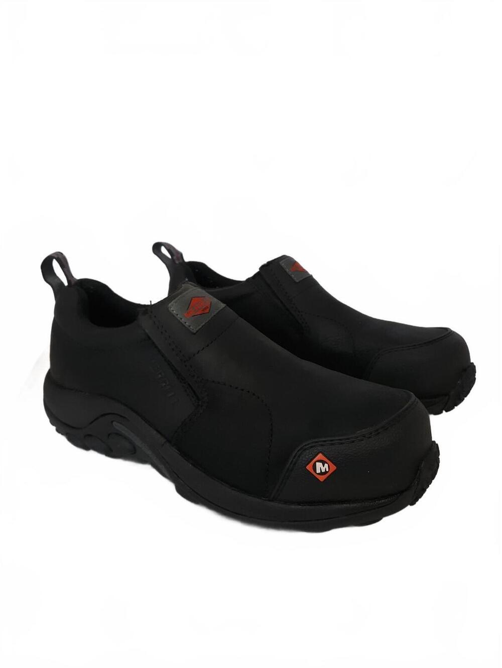 Merrell Jungle Moc Women's Leather Comp Toe CSA Work Shoes Size 10 M Black